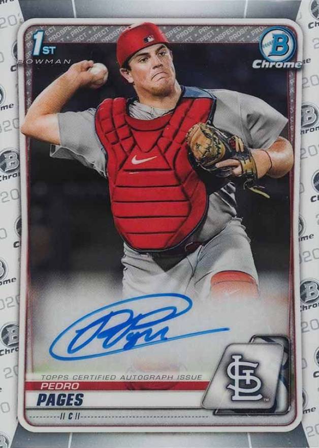 2020  Bowman Chrome Prospect Autographs Pedro Pages #CPAPP Baseball Card