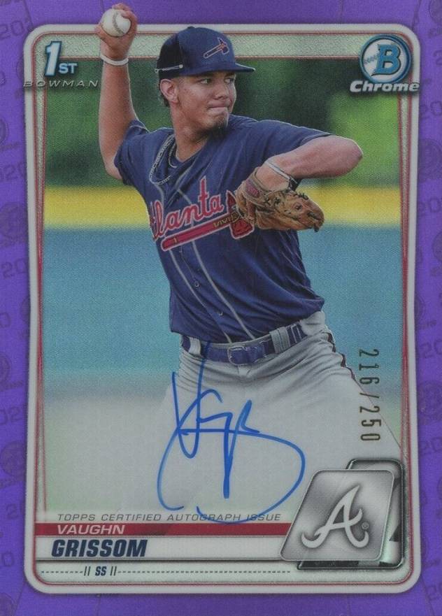 2020  Bowman Chrome Prospect Autographs Vaughn Grissom #CPAVG Baseball Card