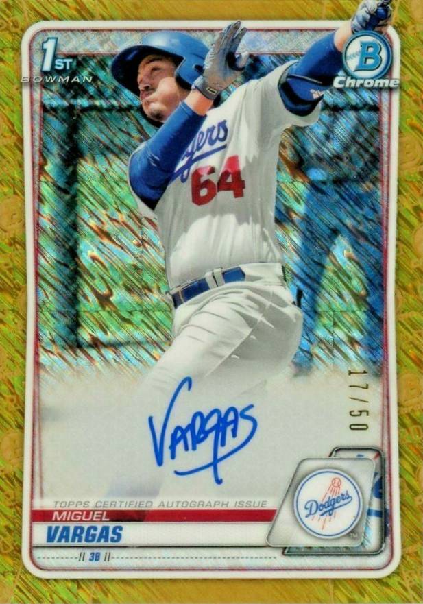 2020  Bowman Chrome Prospect Autographs Miguel Vargas #CPAMV Baseball Card