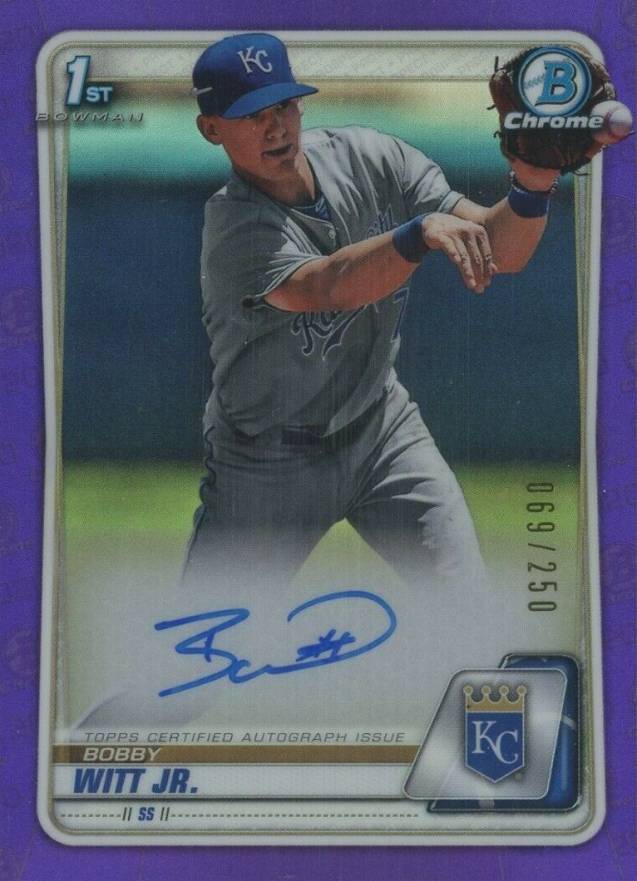 2020  Bowman Chrome Prospect Autographs Bobby Witt Jr. #CPABWJ Baseball Card