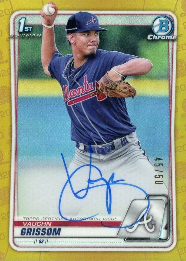 2020  Bowman Chrome Prospect Autographs Vaughn Grissom #CPAVG Baseball Card