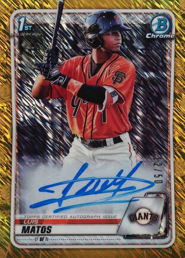 2020  Bowman Chrome Prospect Autographs Luis Matos #CPALM Baseball Card