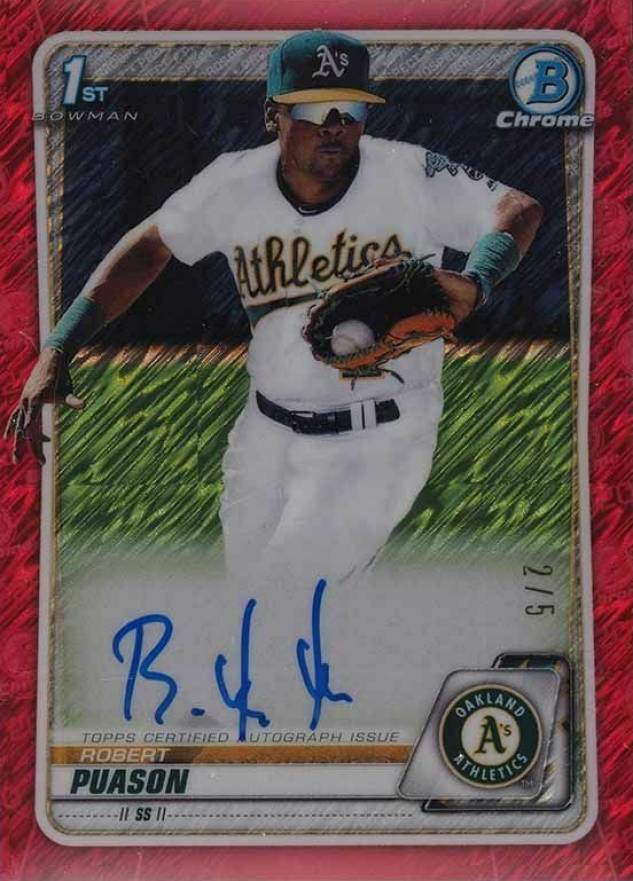 2020  Bowman Chrome Prospect Autographs Robert Puason #CPARP Baseball Card