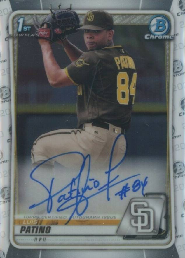 2020  Bowman Chrome Prospect Autographs Luis Patino #CPALP Baseball Card