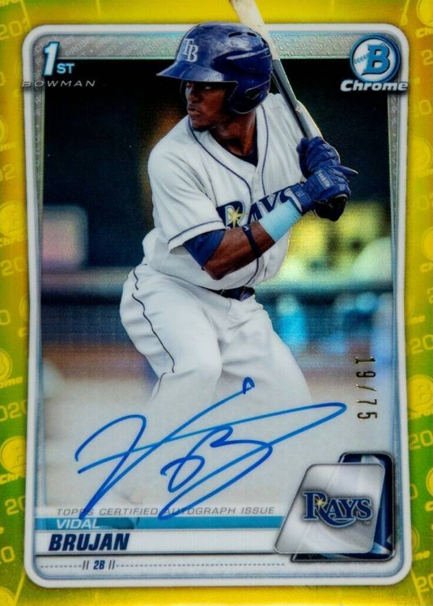 2020  Bowman Chrome Prospect Autographs Vidal Brujan #CPAVB Baseball Card