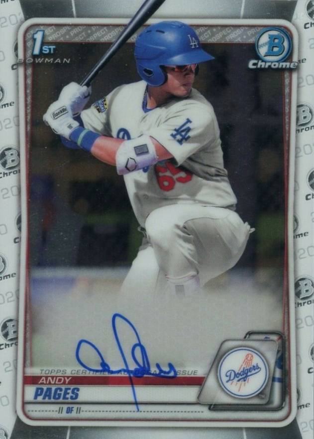 2020  Bowman Chrome Prospect Autographs Andy Pages #CPAAP Baseball Card