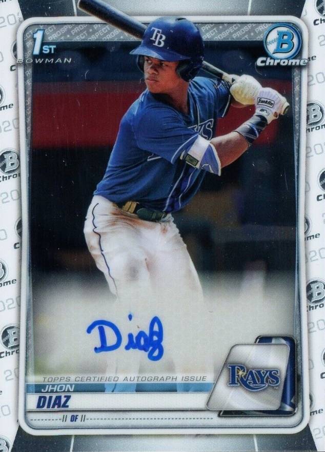 2020  Bowman Chrome Prospect Autographs Jhon Diaz #CPAJDI Baseball Card