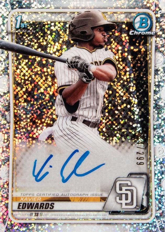 2020  Bowman Chrome Prospect Autographs Xavier Edwards #CPAXE Baseball Card