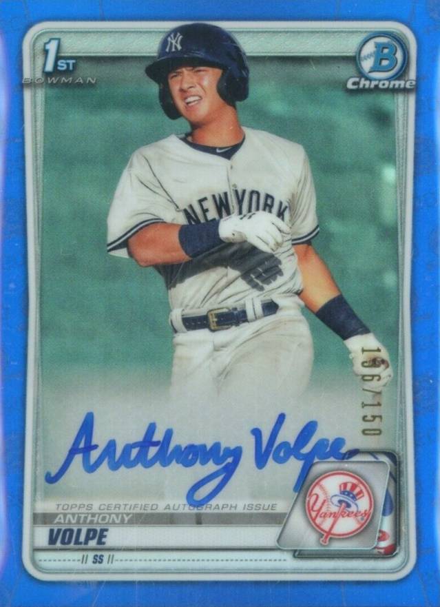 2020  Bowman Chrome Prospect Autographs Anthony Volpe #CPAAV Baseball Card