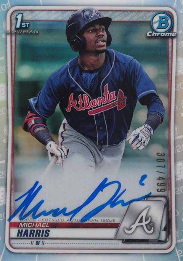 2020  Bowman Chrome Prospect Autographs Michael Harris #CPAMH Baseball Card