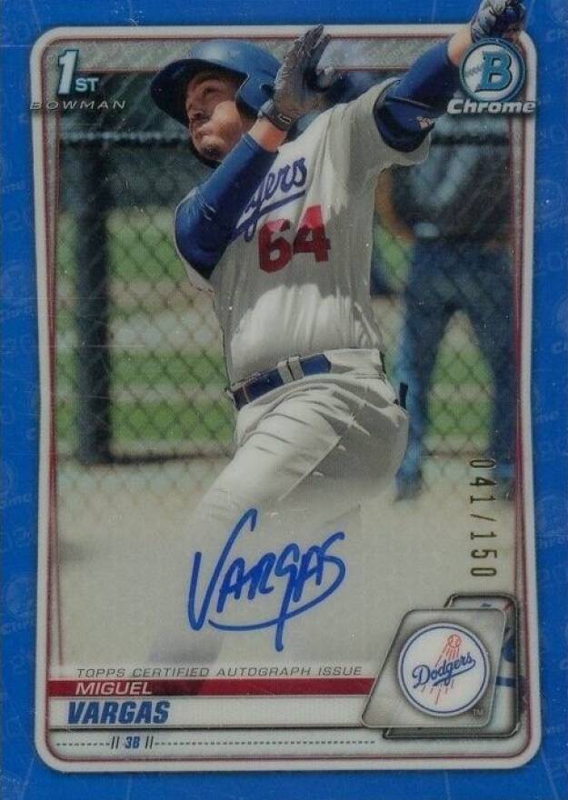 2020  Bowman Chrome Prospect Autographs Miguel Vargas #CPAMV Baseball Card