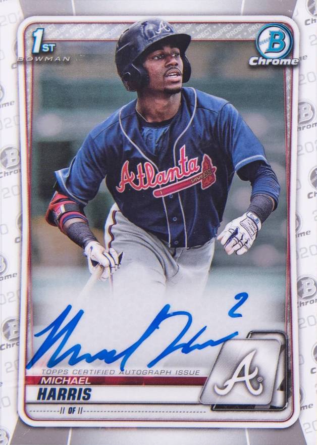 2020  Bowman Chrome Prospect Autographs Michael Harris #CPAMH Baseball Card