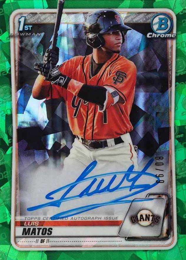 2020  Bowman Chrome Prospect Autographs Luis Matos #CPALM Baseball Card