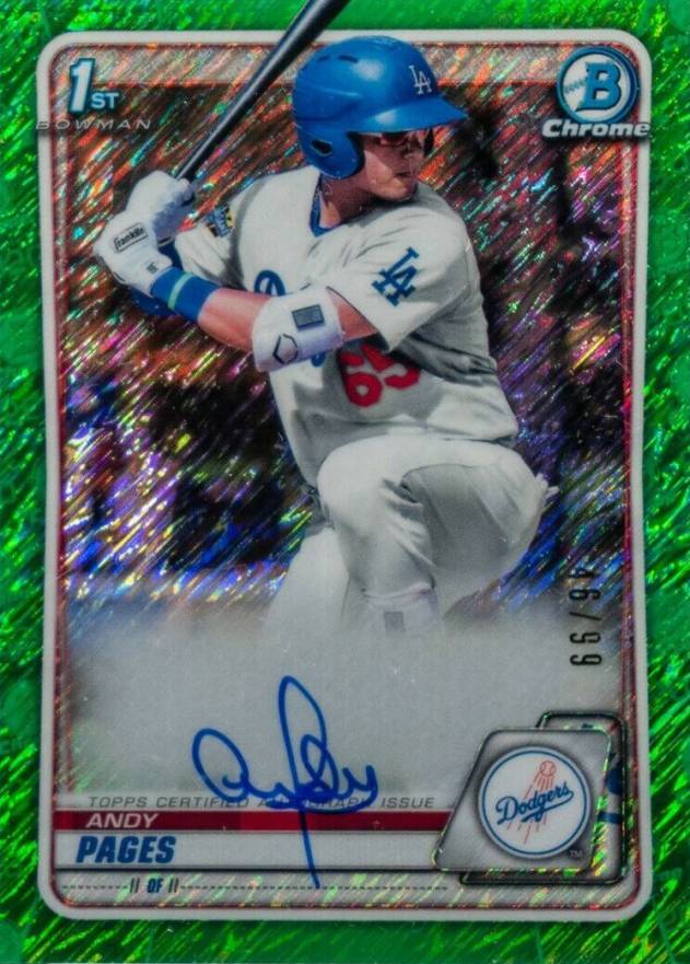 2020  Bowman Chrome Prospect Autographs Andy Pages #CPAAP Baseball Card