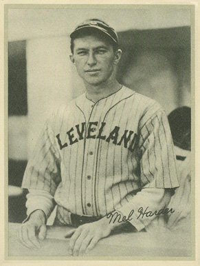 1936 Glossy Finish & Leather Mel Harder # Baseball Card