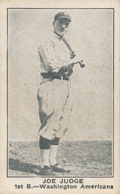 1921 American Caramel--Series of 80 Joe Judge # Baseball Card