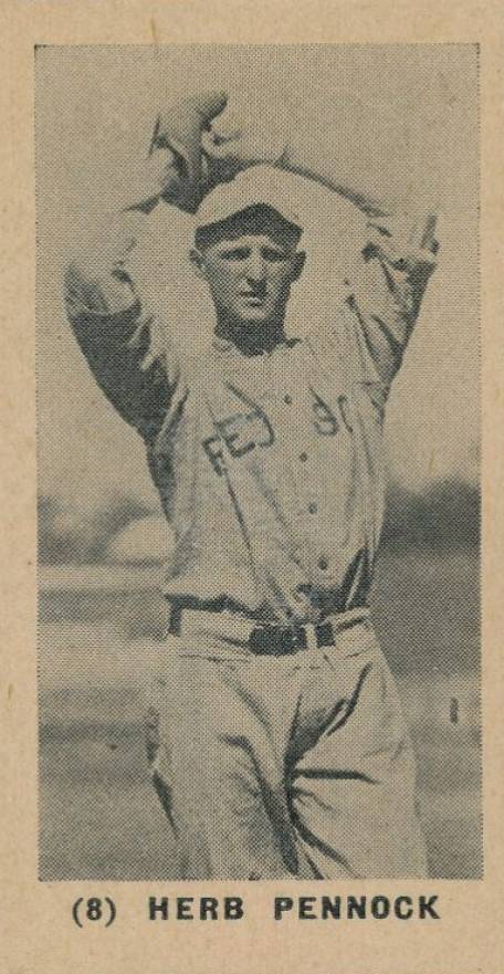 1927 York Caramel Type 1 Herb Pennock #8b Baseball Card