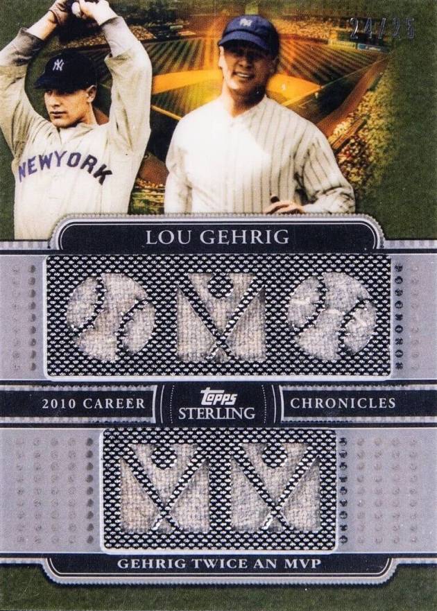 2010 Topps Sterling Career Chronicles Relics Lou Gehrig #57 Baseball Card