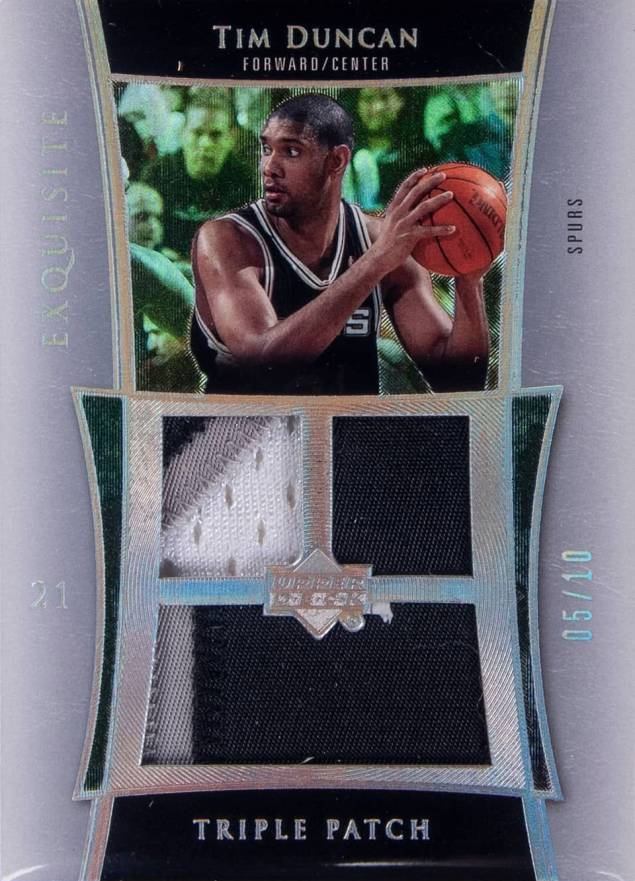 2004 UD Exquisite Collection Triple Patch Tim Duncan #E3PTD Basketball Card