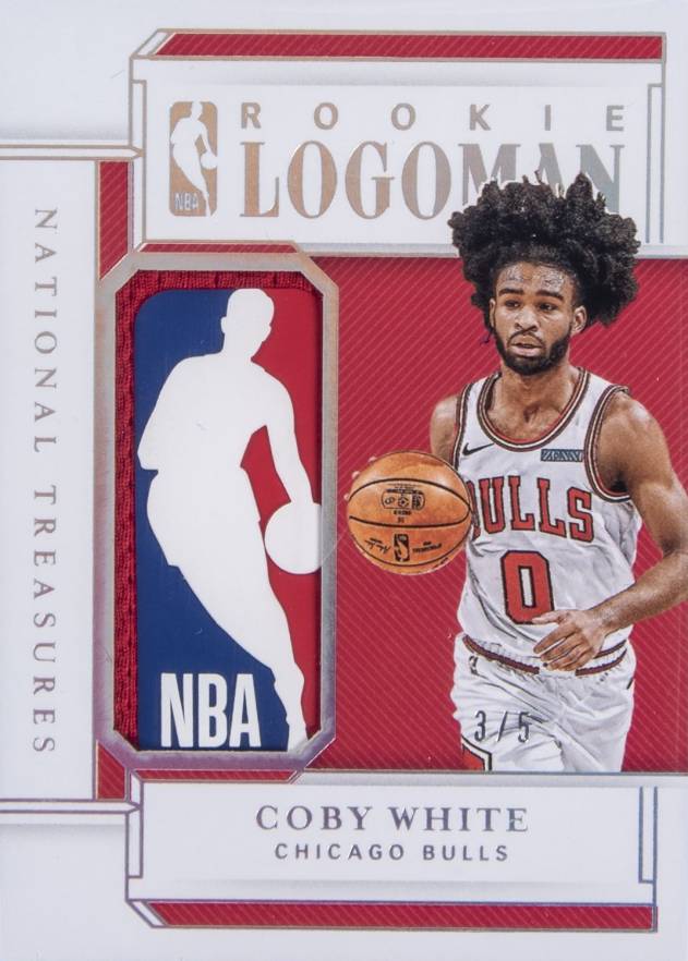 2019 Panini National Treasures Rookie Logoman Coby White #CBW Basketball Card