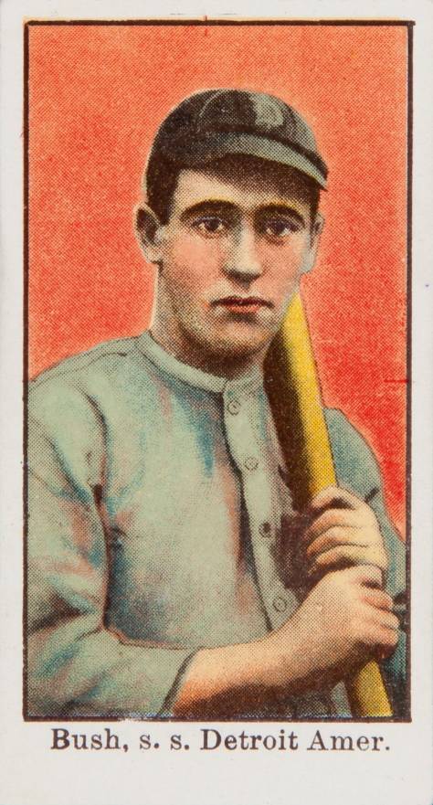 1909 E90-1 American Caramel Bush, s.s., Detroit Amer. # Baseball Card