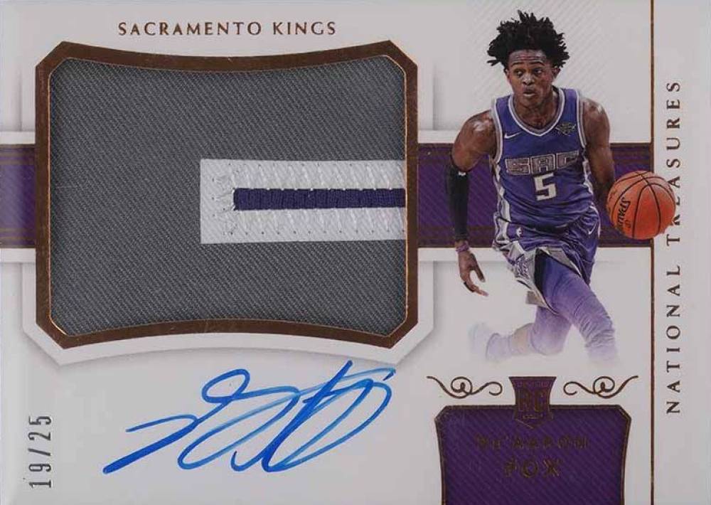 2017 Panini National Treasures DE'Aaron Fox #105 Basketball Card