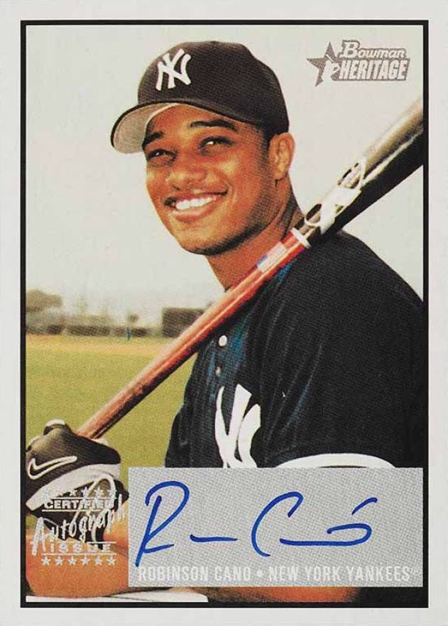 2003 Bowman Heritage Sign of Greatness Robinson Cano #SG-RC Baseball Card