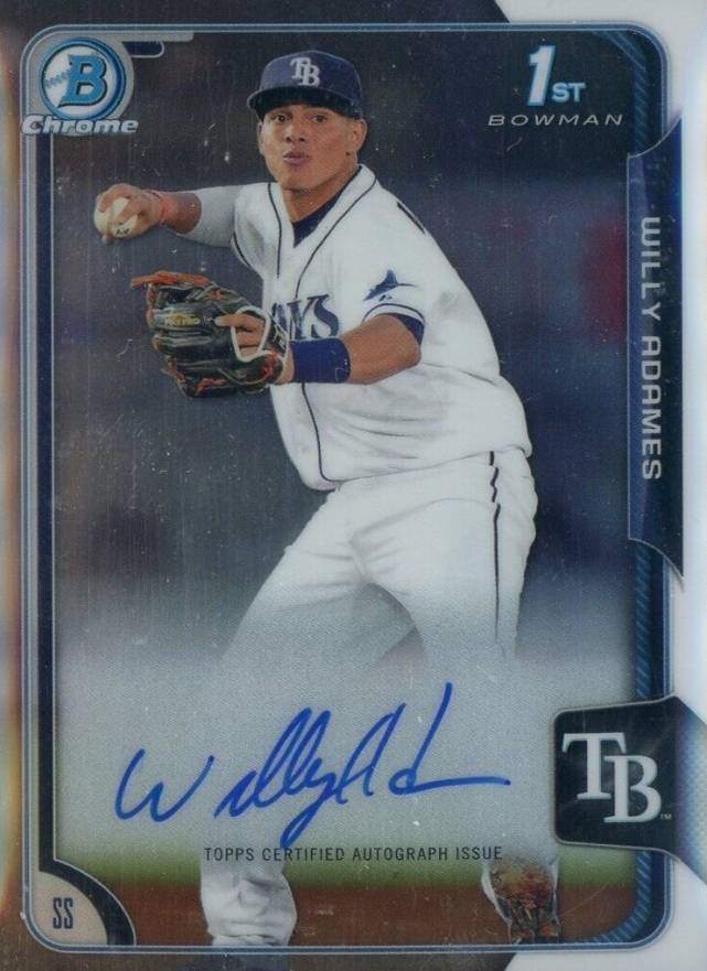 2015 Bowman Chrome Autograph Prospect Willy Adames #WA Baseball Card