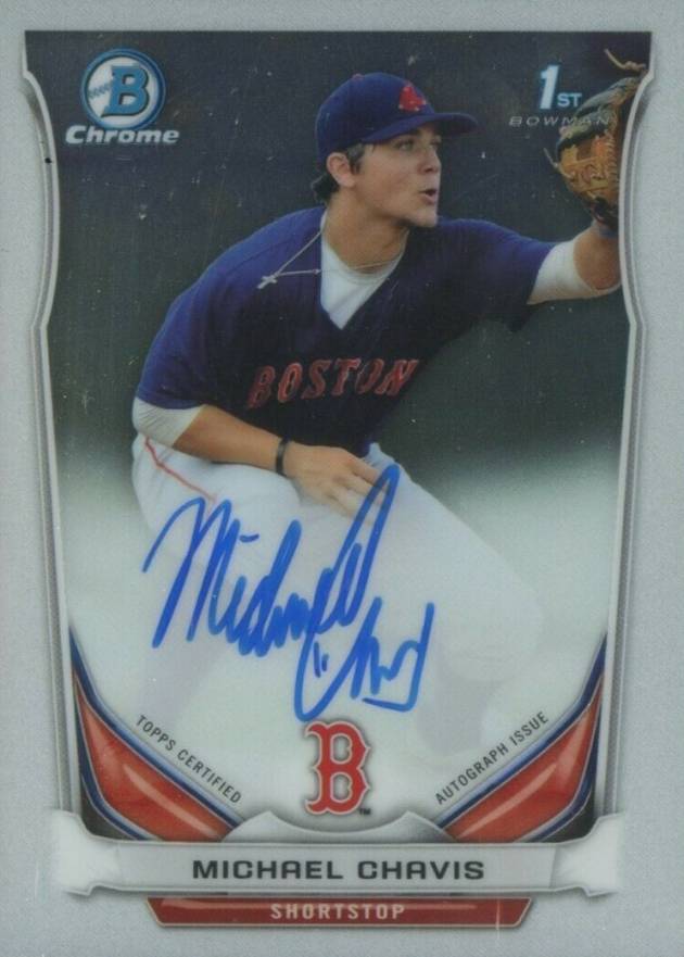 2014 Bowman Chrome Draft Pick Autograph Michael Chavis #MIC Baseball Card