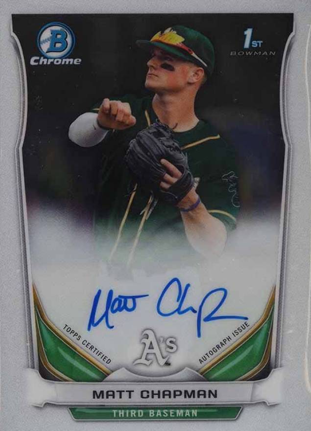 2014 Bowman Chrome Draft Pick Autograph Matt Chapman #MCH Baseball Card