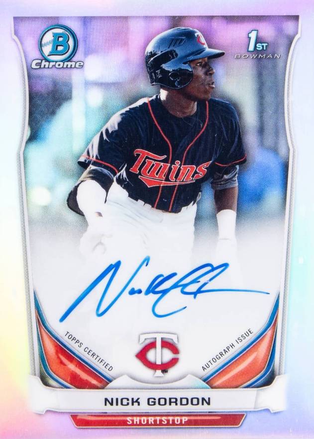 2014 Bowman Chrome Draft Pick Autograph Nick Gordon #NG Baseball Card