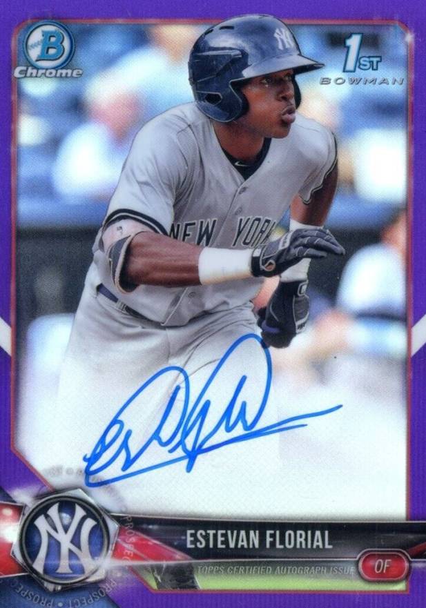 2018 Bowman Chrome Prospects Autographs Estevan Florial #CPAEF Baseball Card