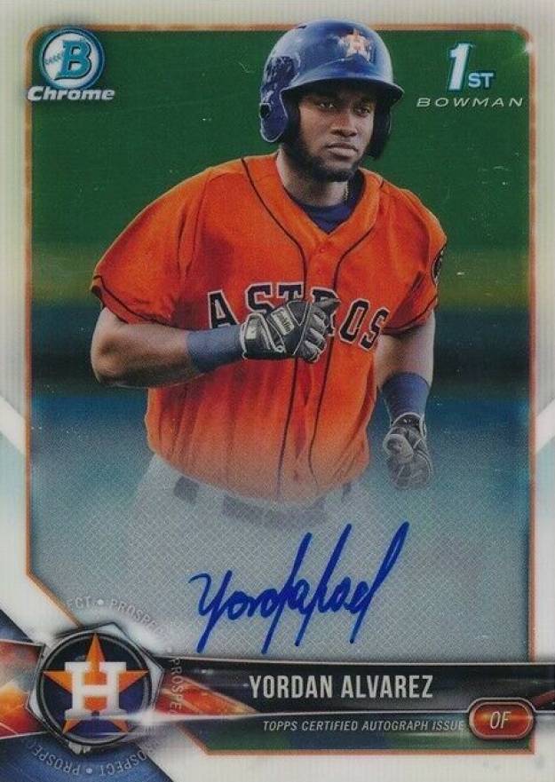 2018 Bowman Chrome Prospects Autographs Yordan Alvarez #CPAYA Baseball Card