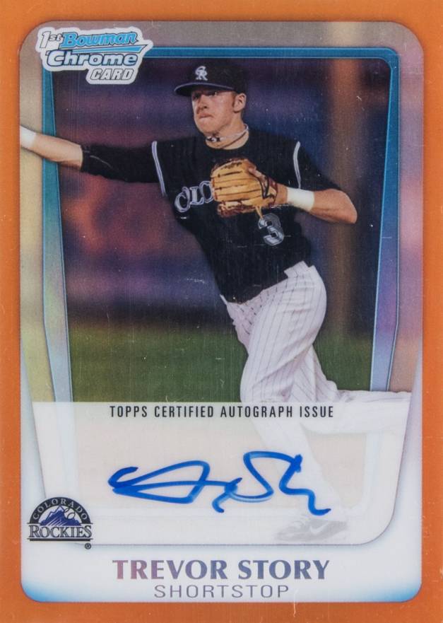 2011 Bowman Chrome Draft Prospect Autographs Trevor Story #TS Baseball Card