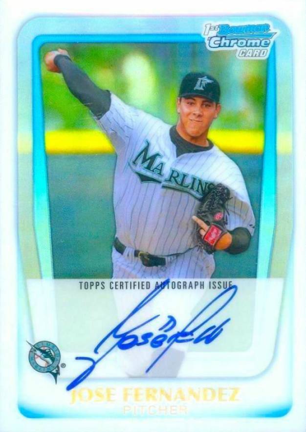 2011 Bowman Chrome Draft Prospect Autographs Jose Fernandez #JF Baseball Card