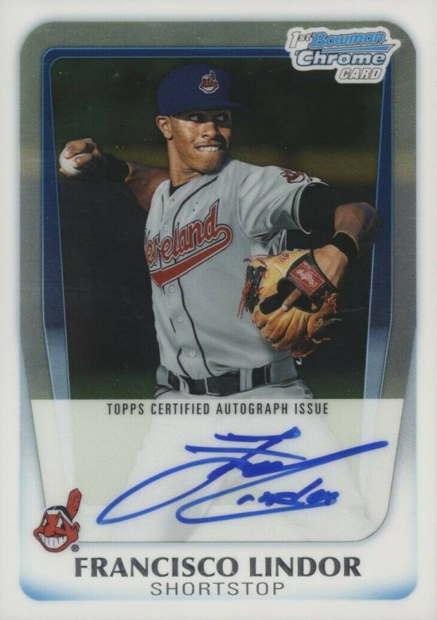 2011 Bowman Chrome Draft Prospect Autographs Francisco Lindor #FL Baseball Card