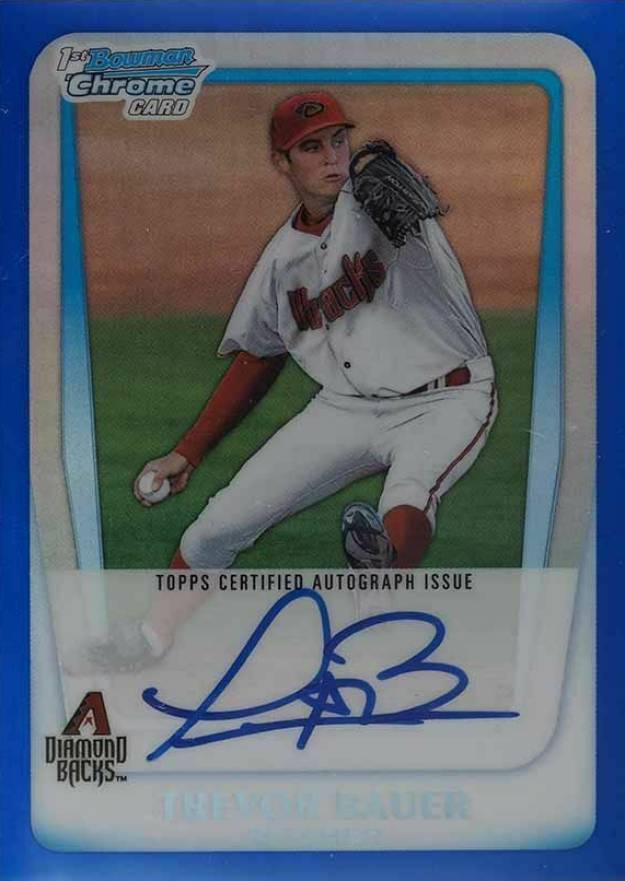 2011 Bowman Chrome Draft Prospect Autographs Trevor Bauer #TB Baseball Card