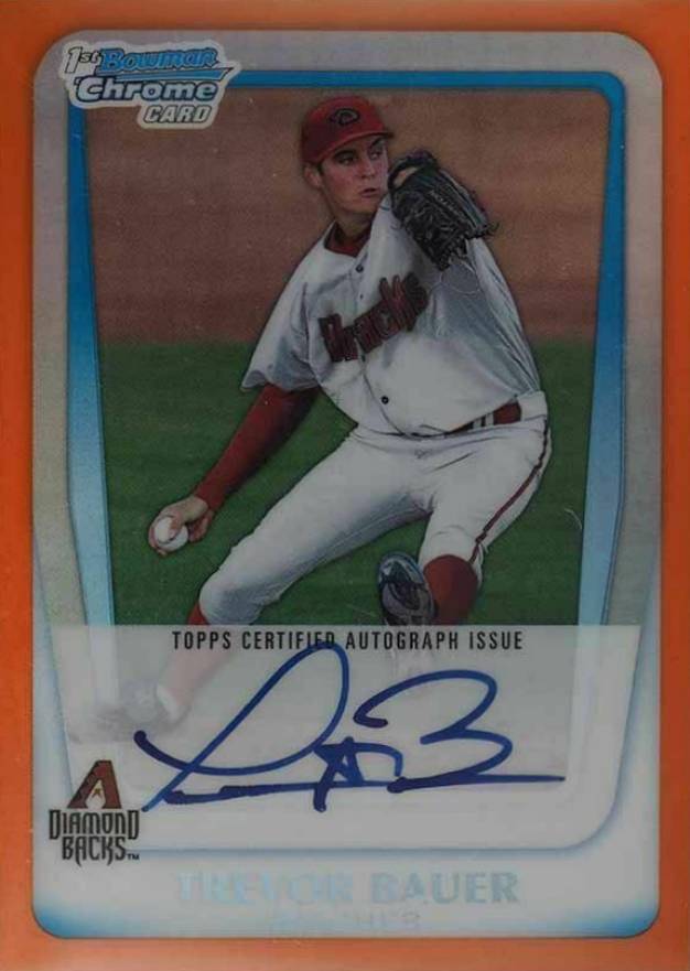 2011 Bowman Chrome Draft Prospect Autographs Trevor Bauer #TB Baseball Card