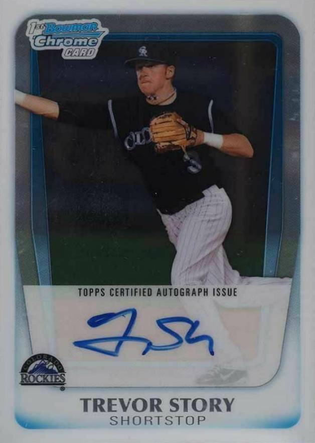 2011 Bowman Chrome Draft Prospect Autographs Trevor Story #TS Baseball Card