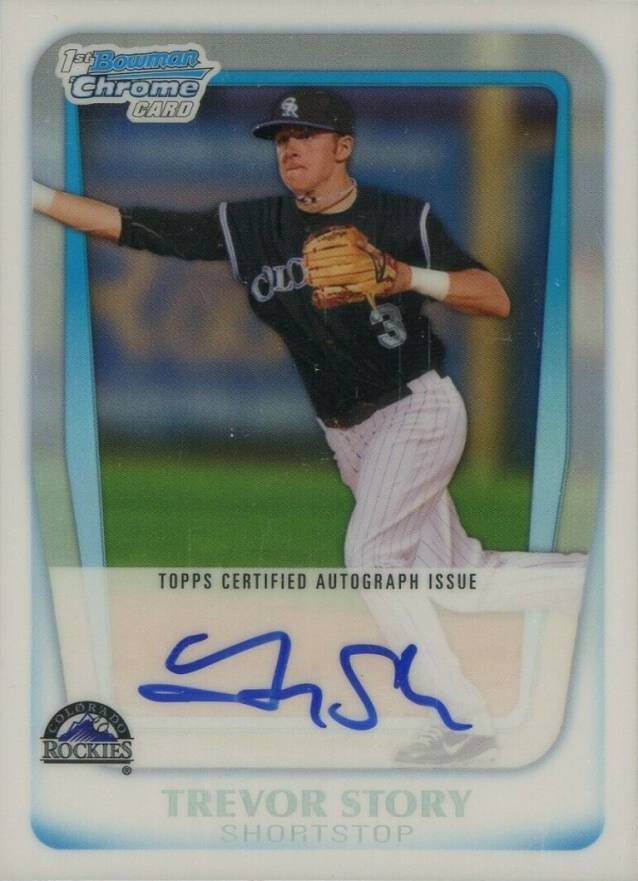 2011 Bowman Chrome Draft Prospect Autographs Trevor Story #TS Baseball Card