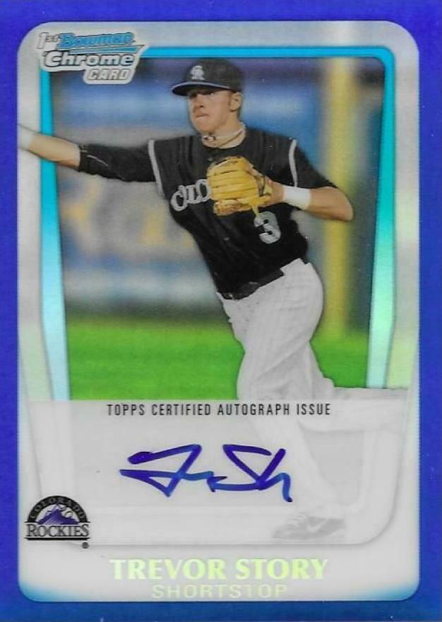 2011 Bowman Chrome Draft Prospect Autographs Trevor Story #TS Baseball Card