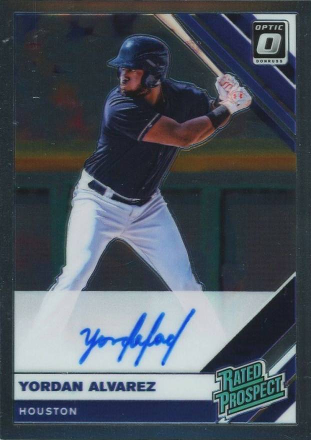 2019 Panini Donruss Optic Rated Prospects Signatures Yordan Alvarez #YA Baseball Card