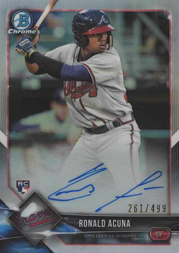 2018 Bowman Chrome Rookie Autograph Ronald Acuna #BCRARA Baseball Card