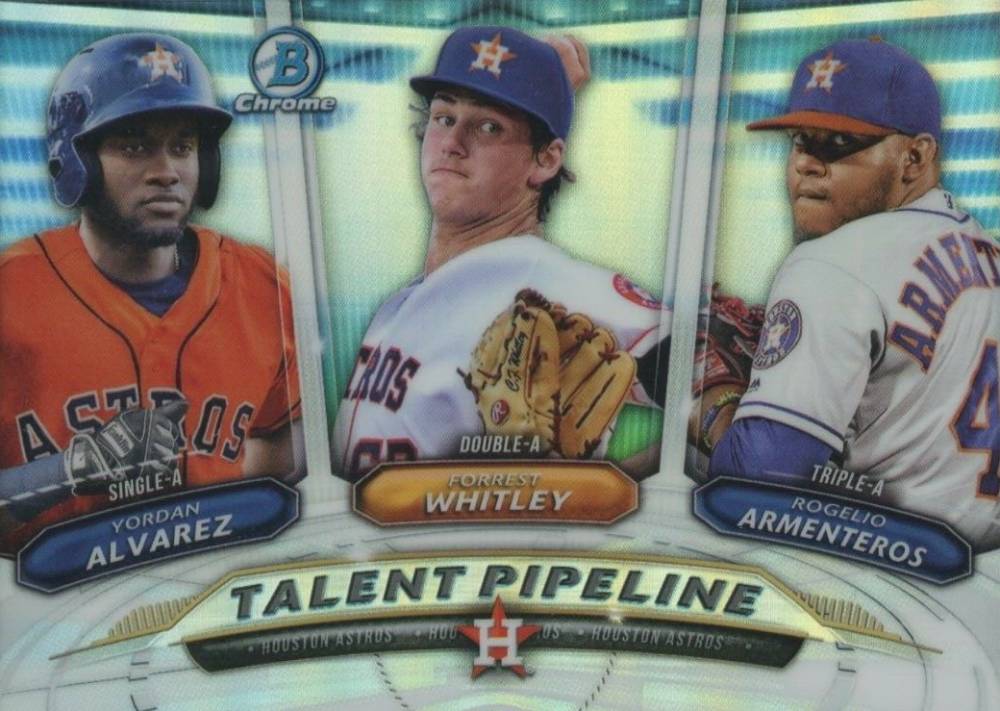 2018 Bowman Talent Pipeline Chrome Forrest Whitley/Rogelio Armenteros/Yordan Alvarez #HOU Baseball Card