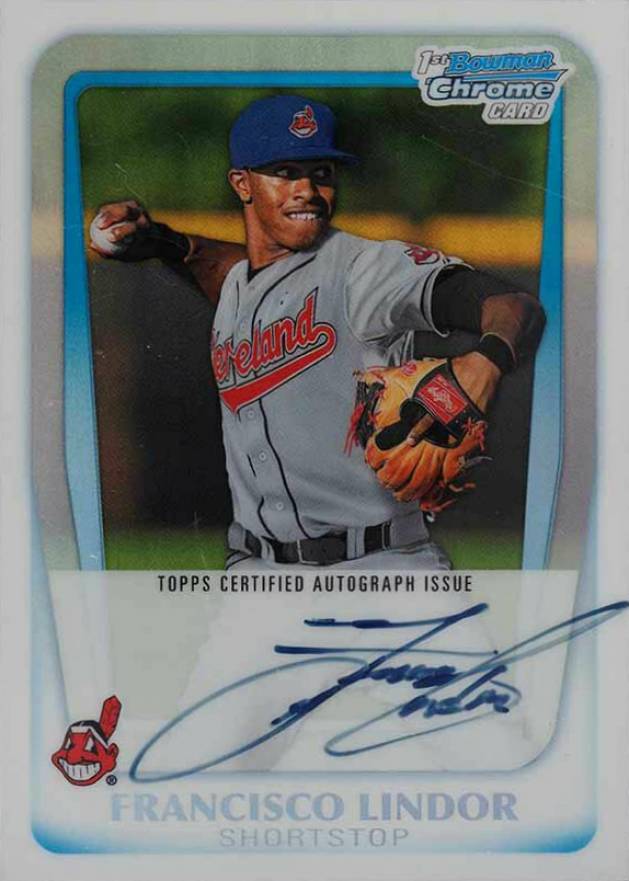 2011 Bowman Chrome Draft Prospect Autographs Francisco Lindor #FL Baseball Card